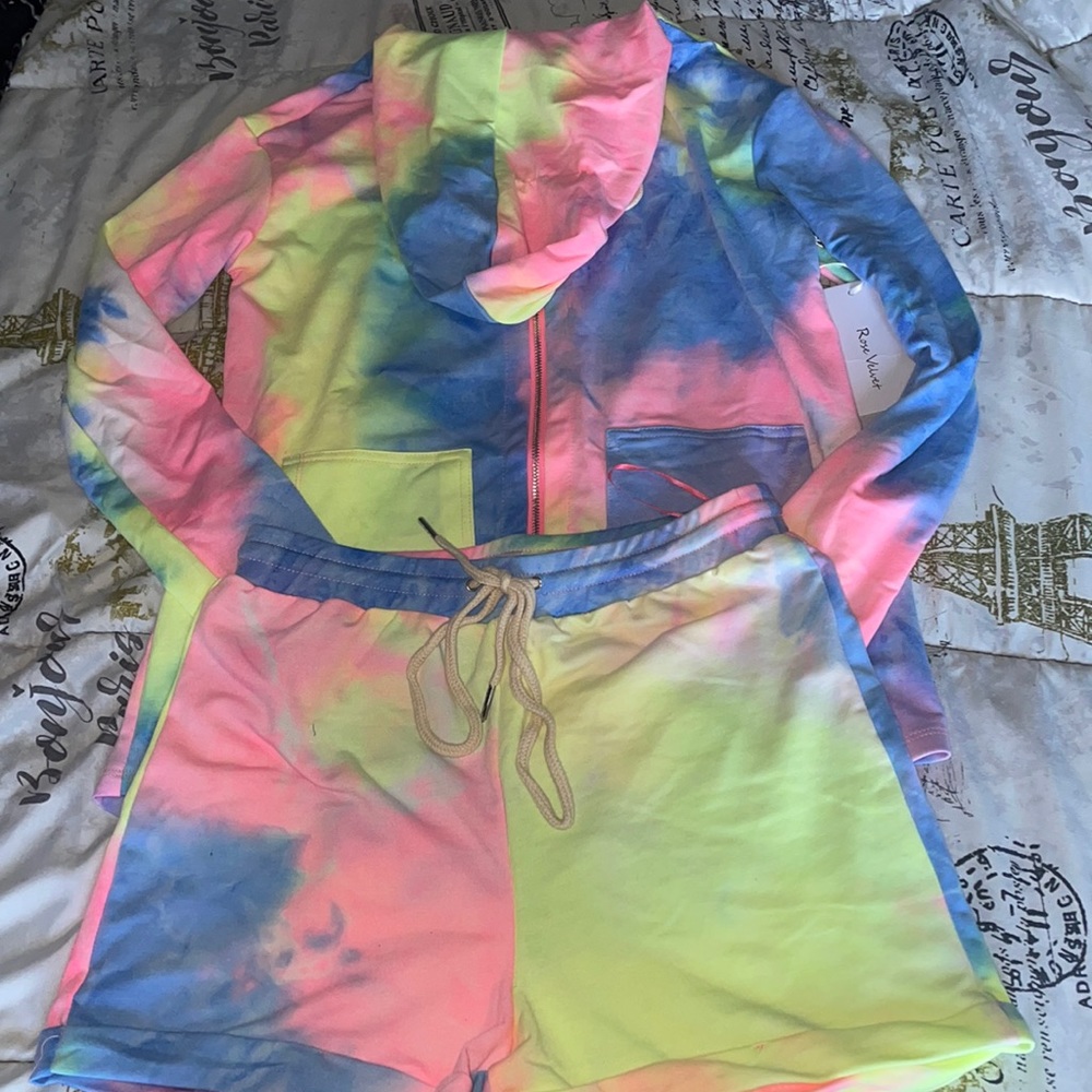 Colorful two piece comfy set